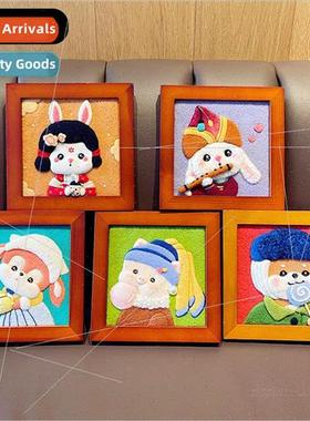 Wool felt poke and prod artist photo frame handmade diy doll