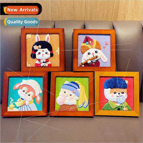 Wool felt poke and prod artist photo frame handmade diy doll