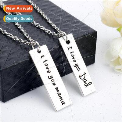 I love your mom and father Alphabet Necklace Parents Day