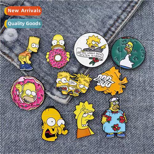 Creative brooch cartoon characters quirky personality alloy