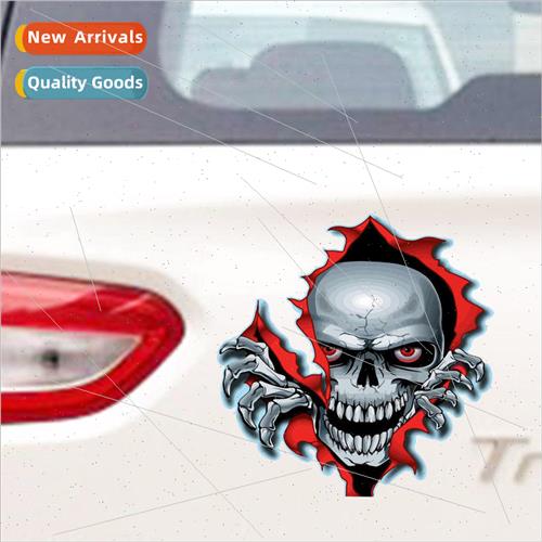 Reflective red skull peeping car stickers red eyes horror sk