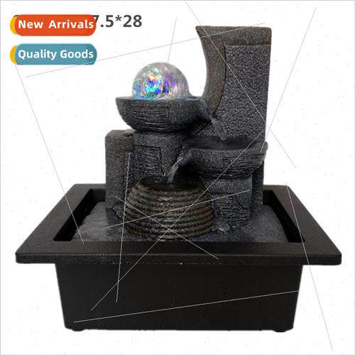 Water fountain ornament square base simple geometric living