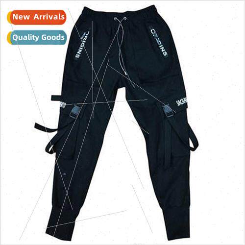 skinny pants mens work pants drawstring feet Slim hundred in