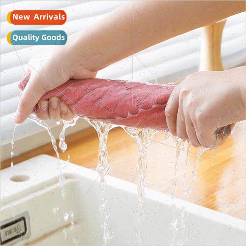 Double-sided two-color wipes thickened coral velvet dishclot