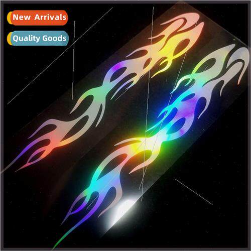 Illusion flame stickers colorful cool fire stripes car stick