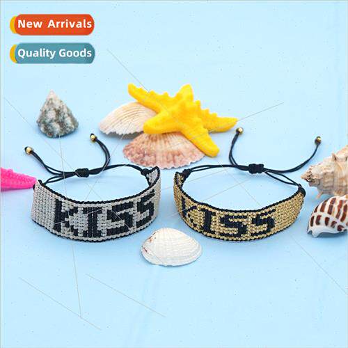Fashion Personalized Beaded MGB Rice Beads Hand Knit KISS Le