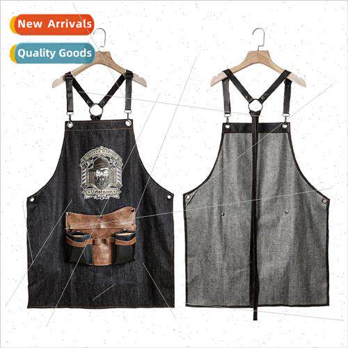Hair stylist barber apron coffee shop work clothes barber bi