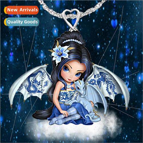 New Style Story 3D Printing Dragon Lady Necklace Pendant Nec