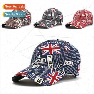Adult Hat Men Women Beige Flag Baseball Hat British Flag Pat