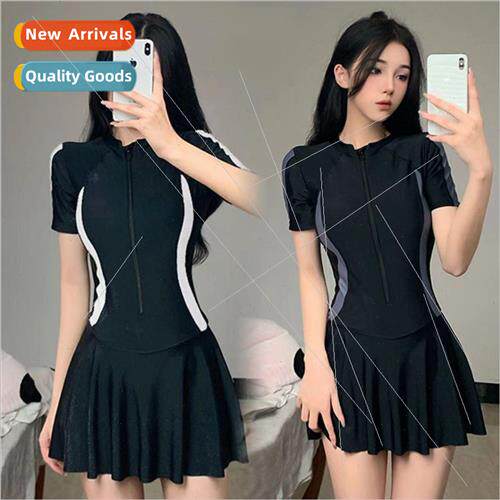 Summer sports one-piece swimsuit female Korean  ins simple c