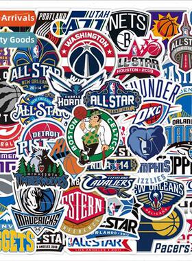 50 basketball team logo stickers luggage notebook stationery