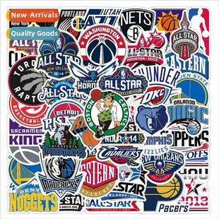 50 basketball team logo stickers luggage notebook stationery