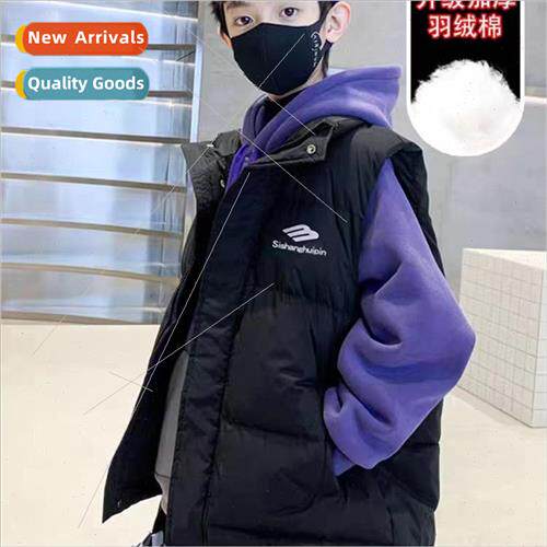 Boys down cotton vest outside the fall and winter section of