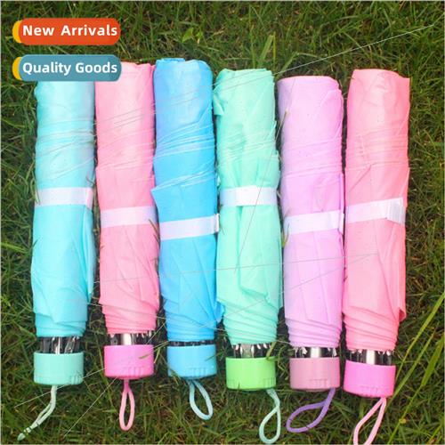 Korea solid color couple folding umbrella inverted pole pear