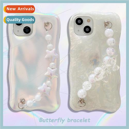 Premium Feeling Shell Pattern iPhone 13 Beaded Chain 12ProMa