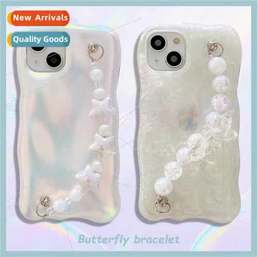 Premium Feeling Shell Pattern iPhone 13 Beaded Chain 12ProMa