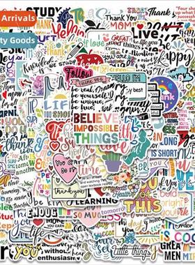 202 inspirational English phrase stickers luggage skateboard