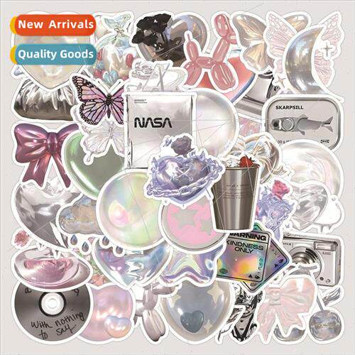 63 ins  stickers silver pink niche premium feeling handbook