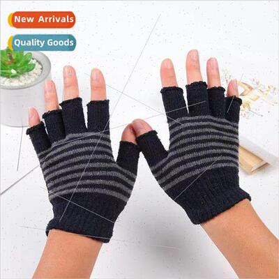 Winter Half Finger Abrasive Gloves Men Women Office Writing