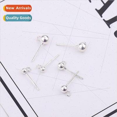 925 vegan silver with hanging loop ear pin big head earrings