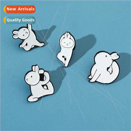 Creative cartoon rabbit brooch yoga rabbit fitness rabbit da