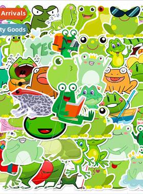 50 cartoon croak series stickers cute frog anime graffiti st