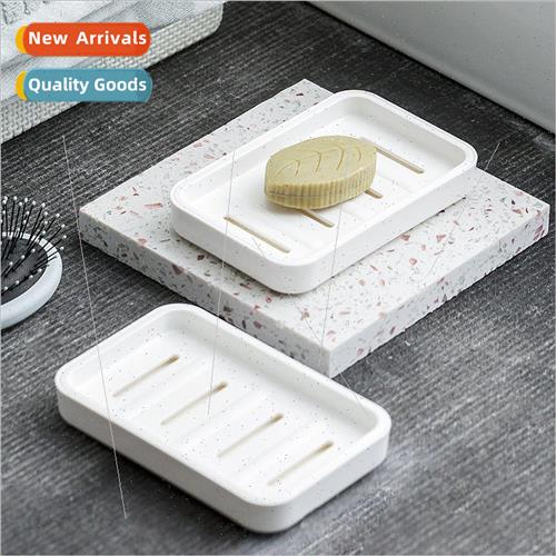 Japanese double draining soap box simple striped bathroom pl