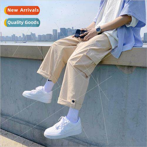 Work pants mens straight loose nine-minute pants summer thin