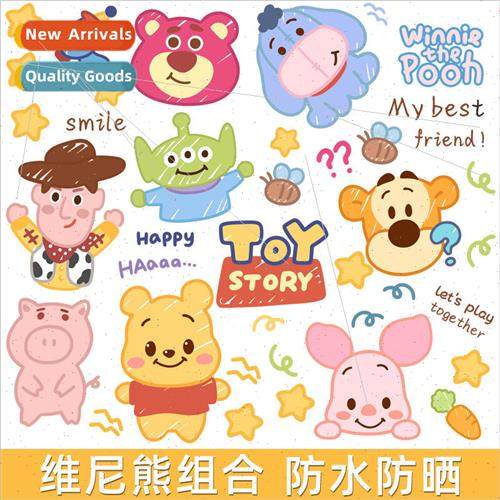 Cartoon Winnie the Pooh electric motorcycle stickers cute he