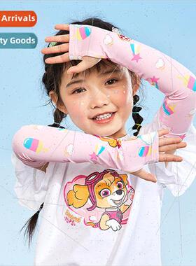 Woof team childrens sleeve girl summer sunscreen UV ice silk