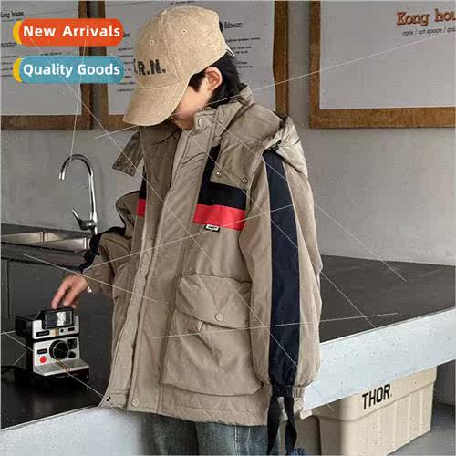 Boys clip cotton jacket winter 2023 new childrens clothing w