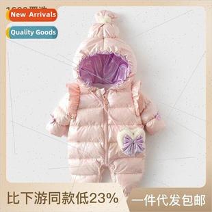 Baby jumpsuit 2023 winter baby girl cotton clothes newborn c