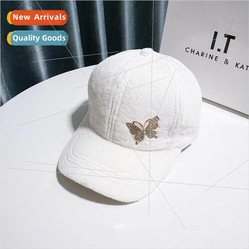 Korea rhinestone butterfly baseball cap children fall and wi