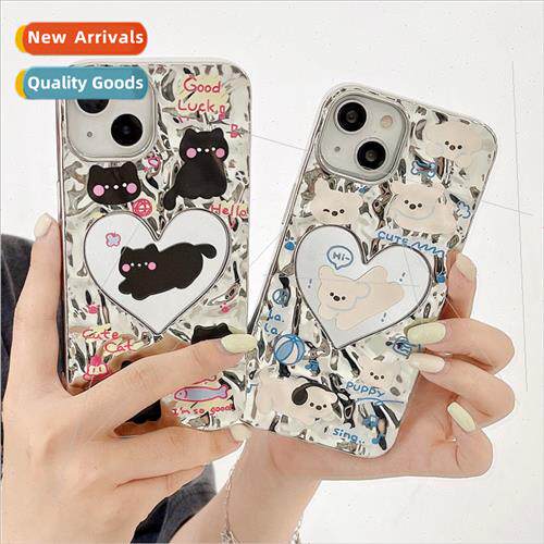 ins love mirror cartoon white dog iPhone14 niche 13ProMax 适