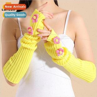warm womens sleeves knitted long winter wool and Gloves fall
