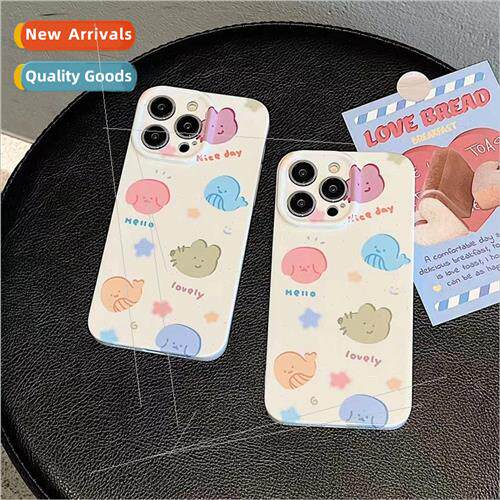 Cartoon Q  of the seabed small fish iPhone12 Feline hard cas