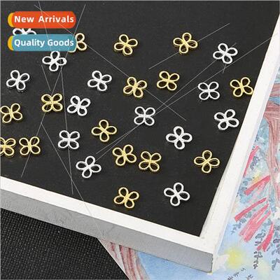 Alloy hollow small flowers connecting piece four-leaf clover