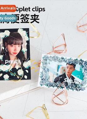 Creative spring steel water drop note holder desktop vertica