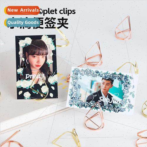 Creative spring steel water drop note holder desktop vertica