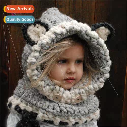 18 fall and winter new childrens cap Korean cartoon fox knit