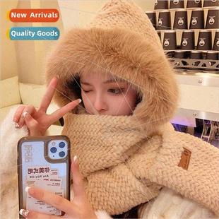 all cute scarf three hat Korean plush Winter piece new