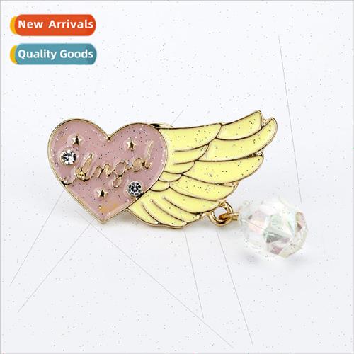 2019 new Japanese cute angel wings oil drop brooch fashion d