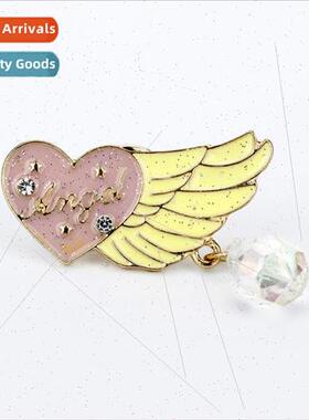 2019 new Japanese cute angel wings oil drop brooch fashion d