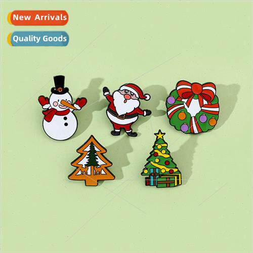 Cartoon cute Christmas Santa Claus brooch snowman Christmas