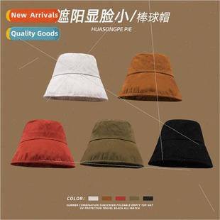brim fisherman hat Summer simple large female solid widening