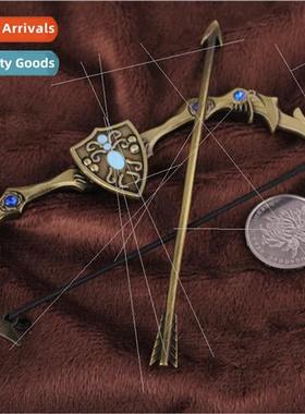 Anime Game Peripheral Ice Archer Ash Bow and Arrow Metal Mod