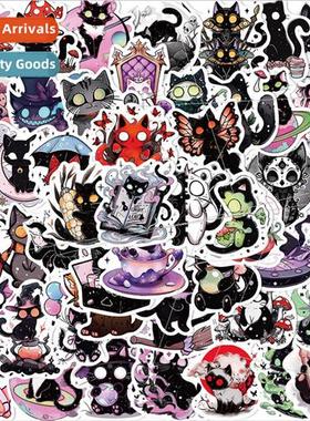 50 cartoon scared out of his mind cat stickers decorative gu