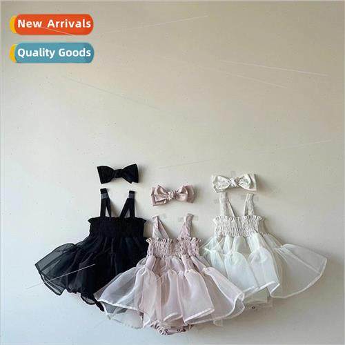 Girls summer Korean  little girl halter dress baby girl net