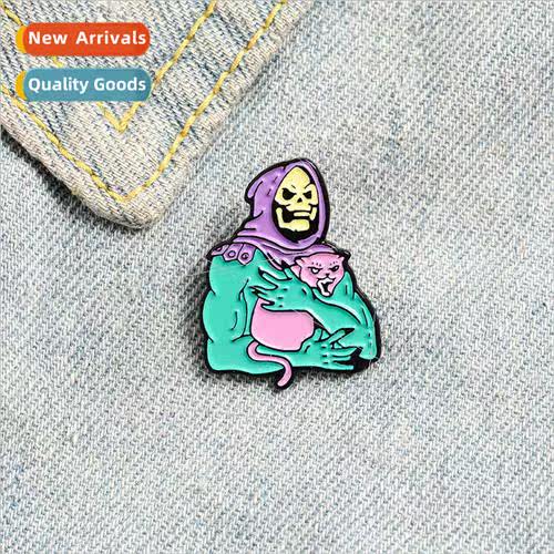 Cartoon Creative Jewelry Brooch Cartoon Skeleton Monster Hol