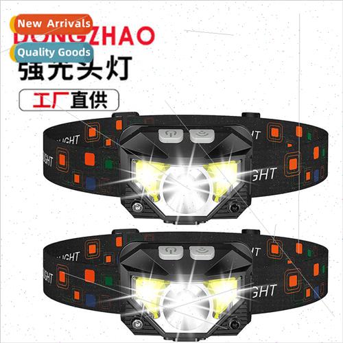 Portable COB red bright headlamp warning light outdoor water